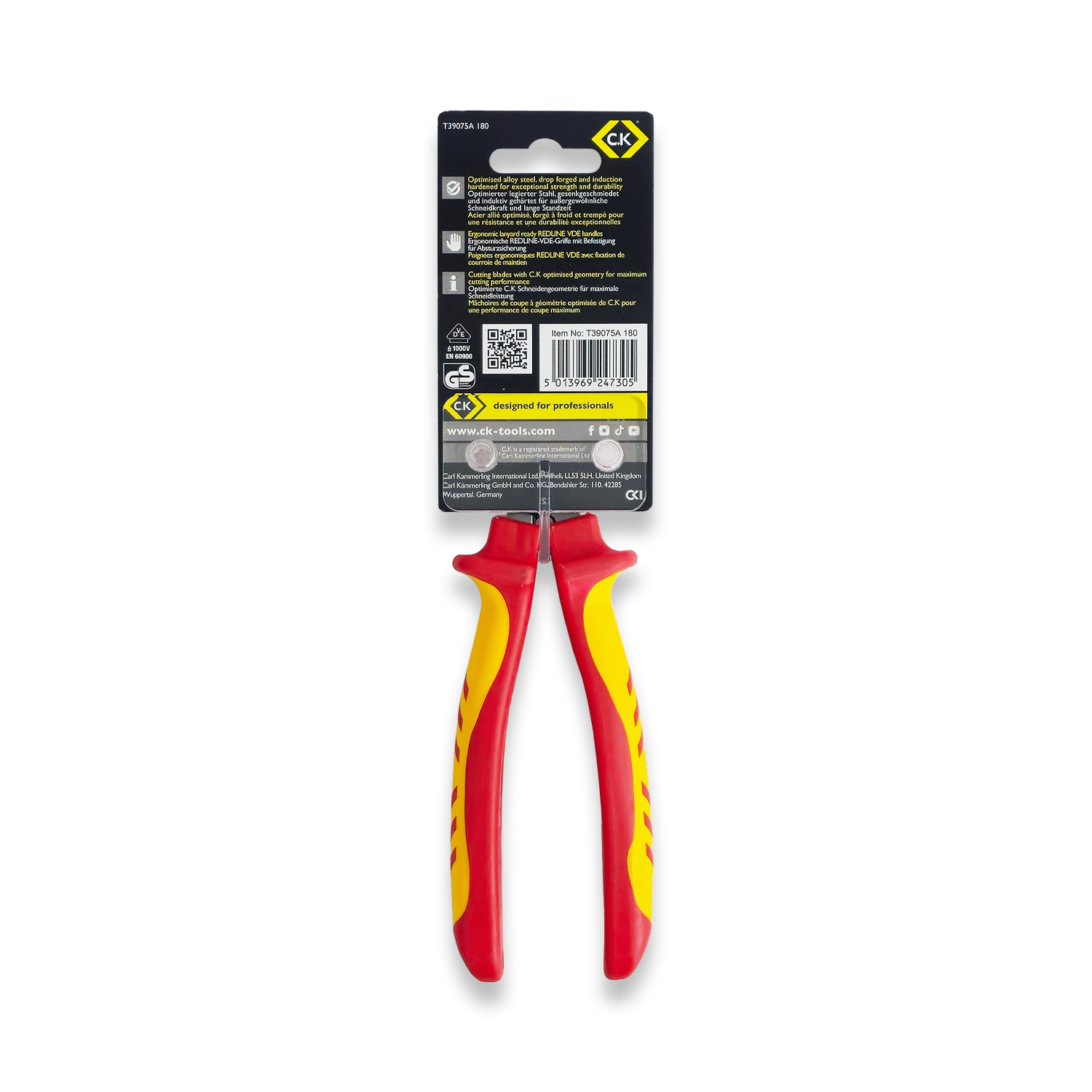 CK Tools RedLine VDE Side Cutter 180mm T39075A 180 - Image 2
