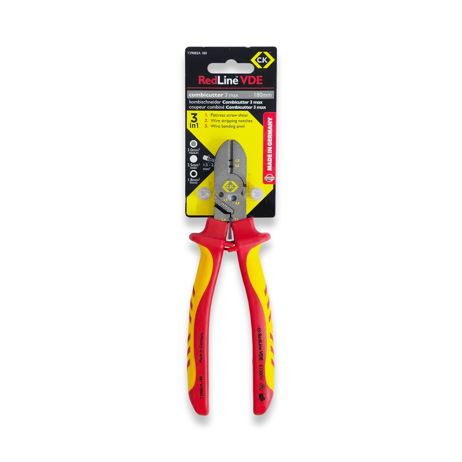 CK Tools RedLine VDE Combicutter 3 Max 180mm T39083A 180