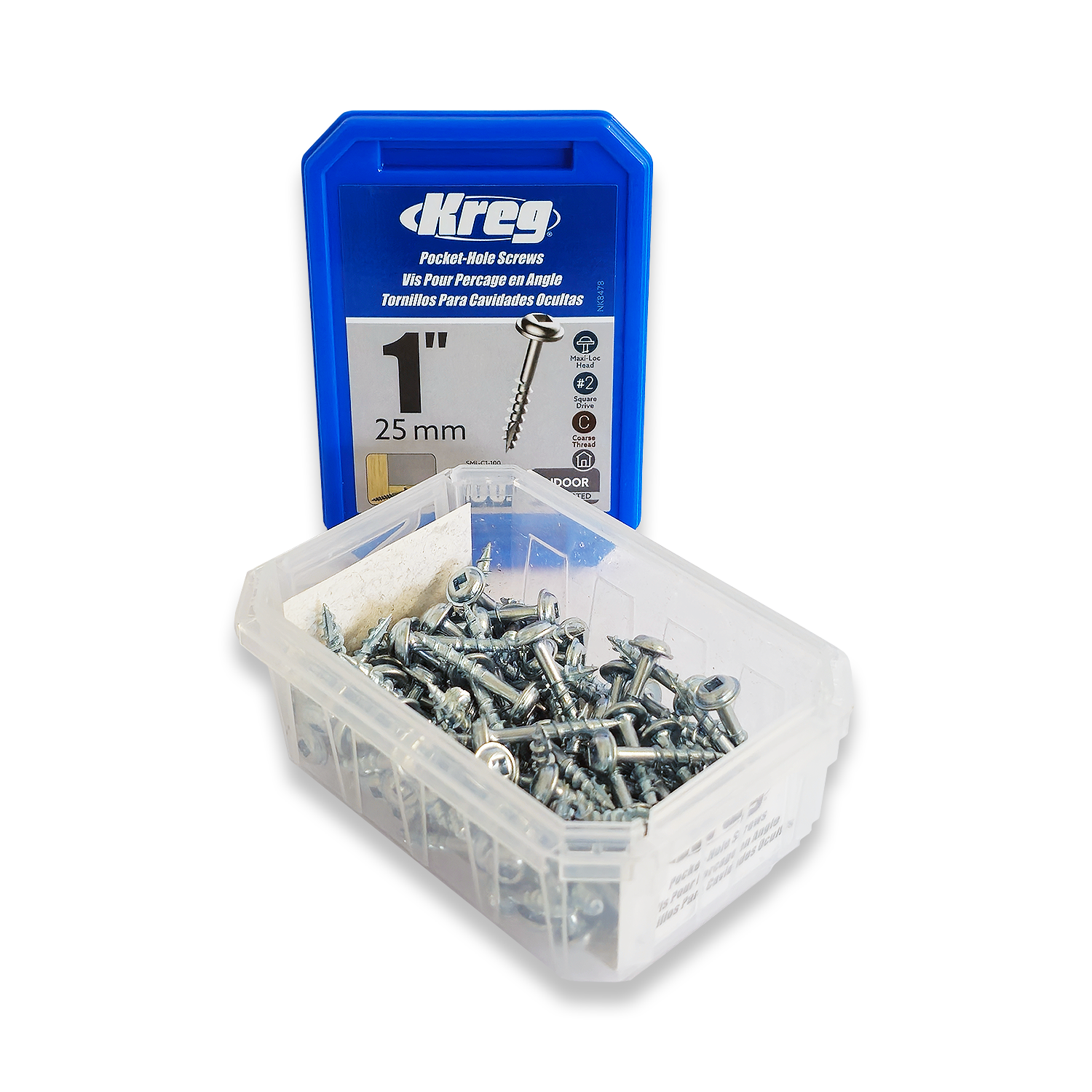 Kreg Pocket Hole Screws SML-C1-100 25mm/1" Coarse Thread Maxi-Loc #2 Drive - Image 2