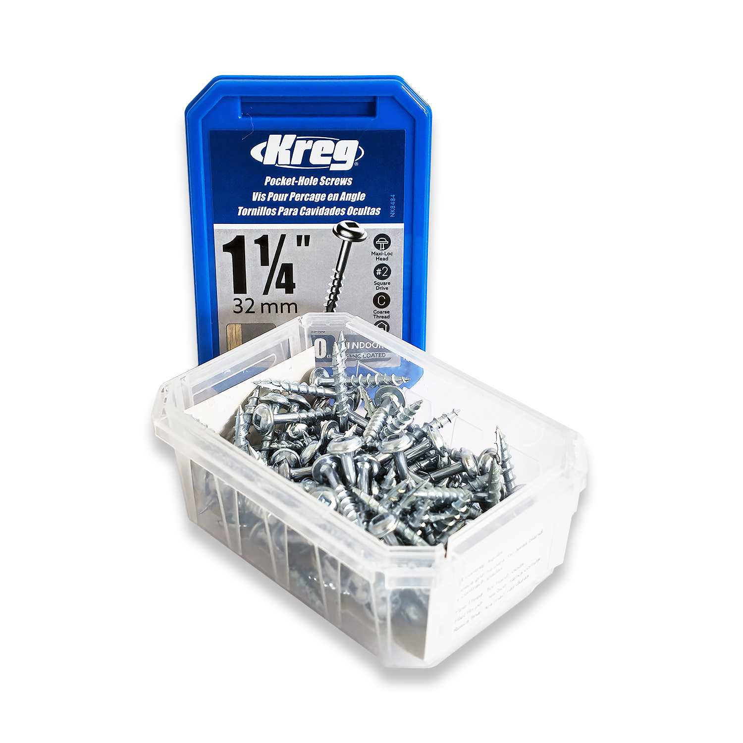 Kreg Pocket Hole Screws SML-C125-100 32mm 1-1/4" Coarse Thread Maxi-Loc #2 Drive - Image 2