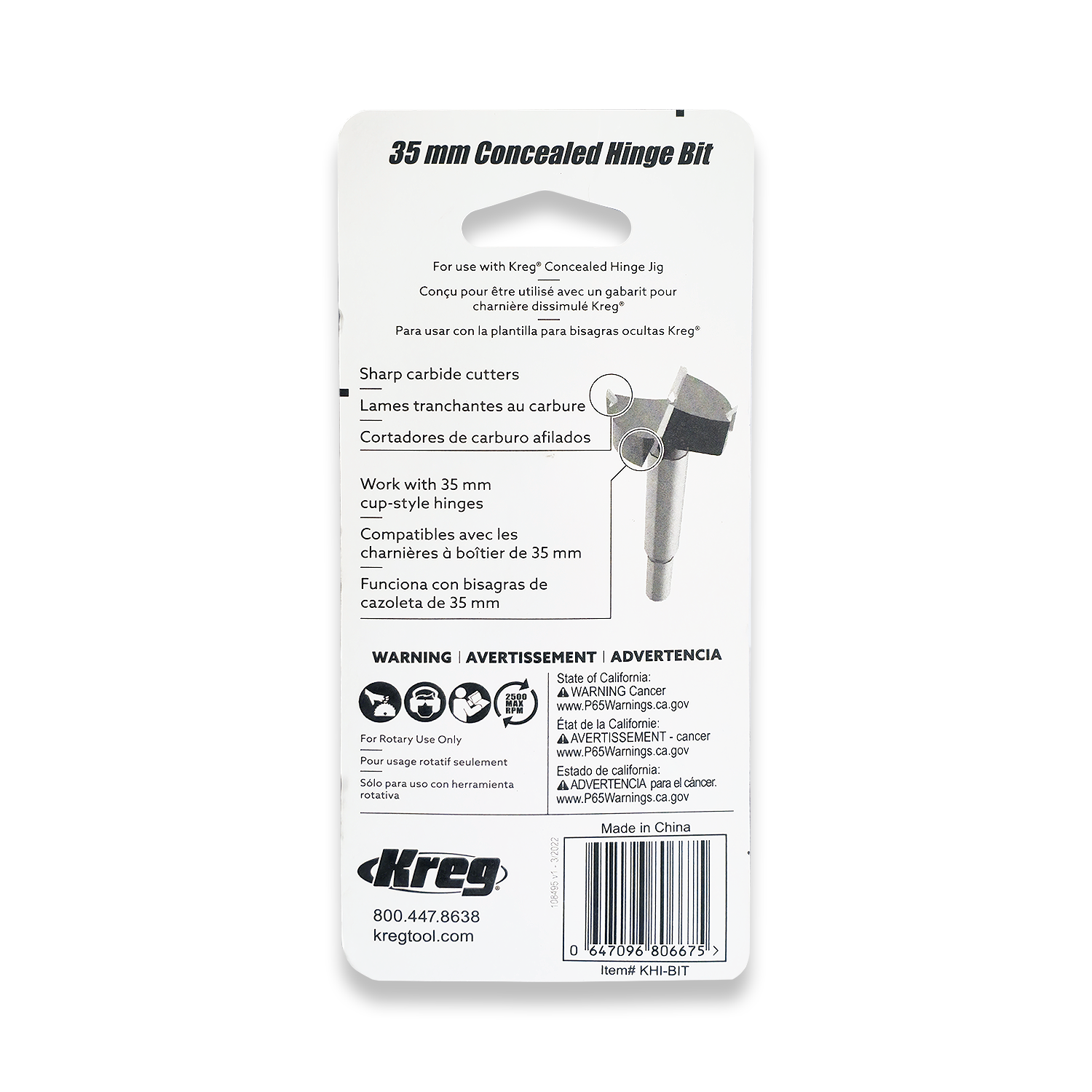 Kreg Concealed Hinge Bit 35mm KHI-BIT - Image 3