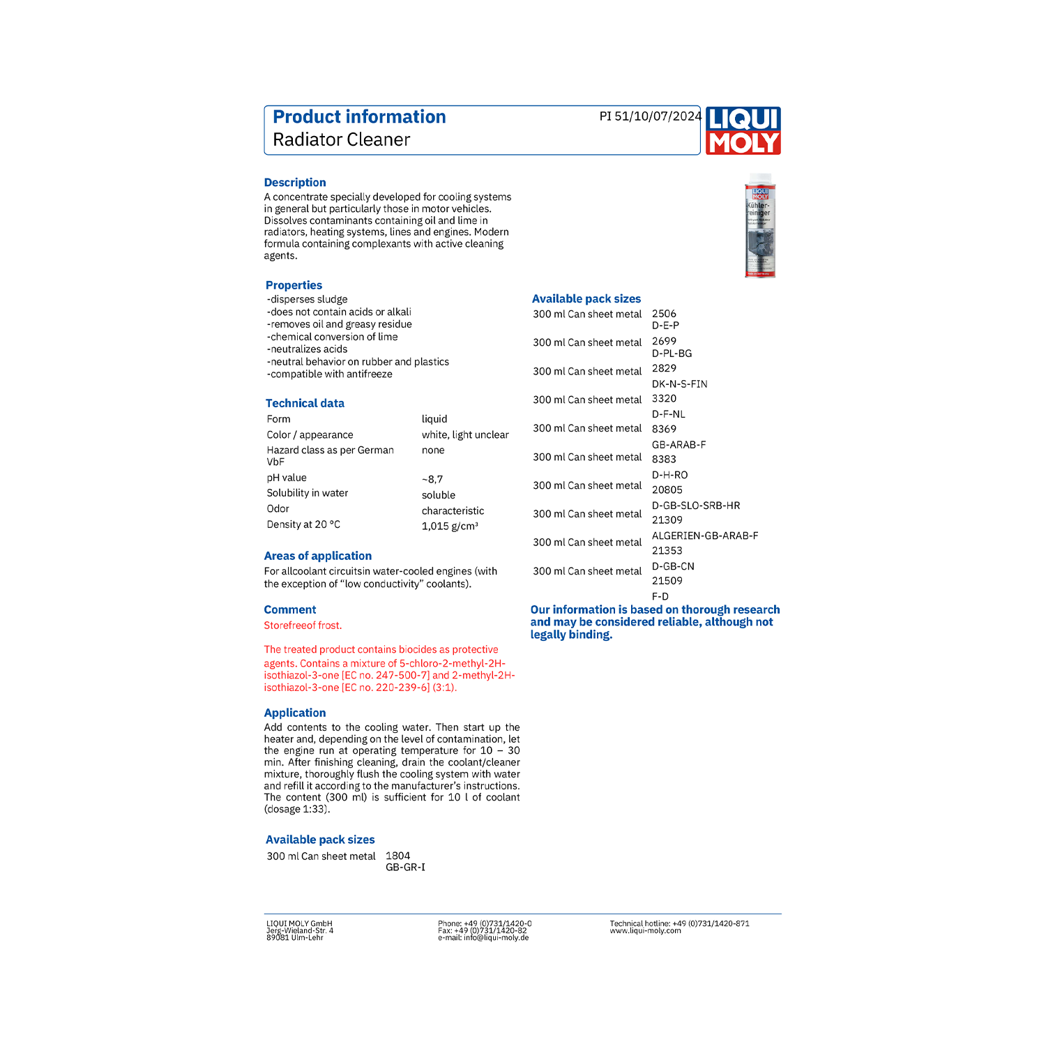 LIQUI MOLY Radiator Cleaner 300ml 1804 - Image 2