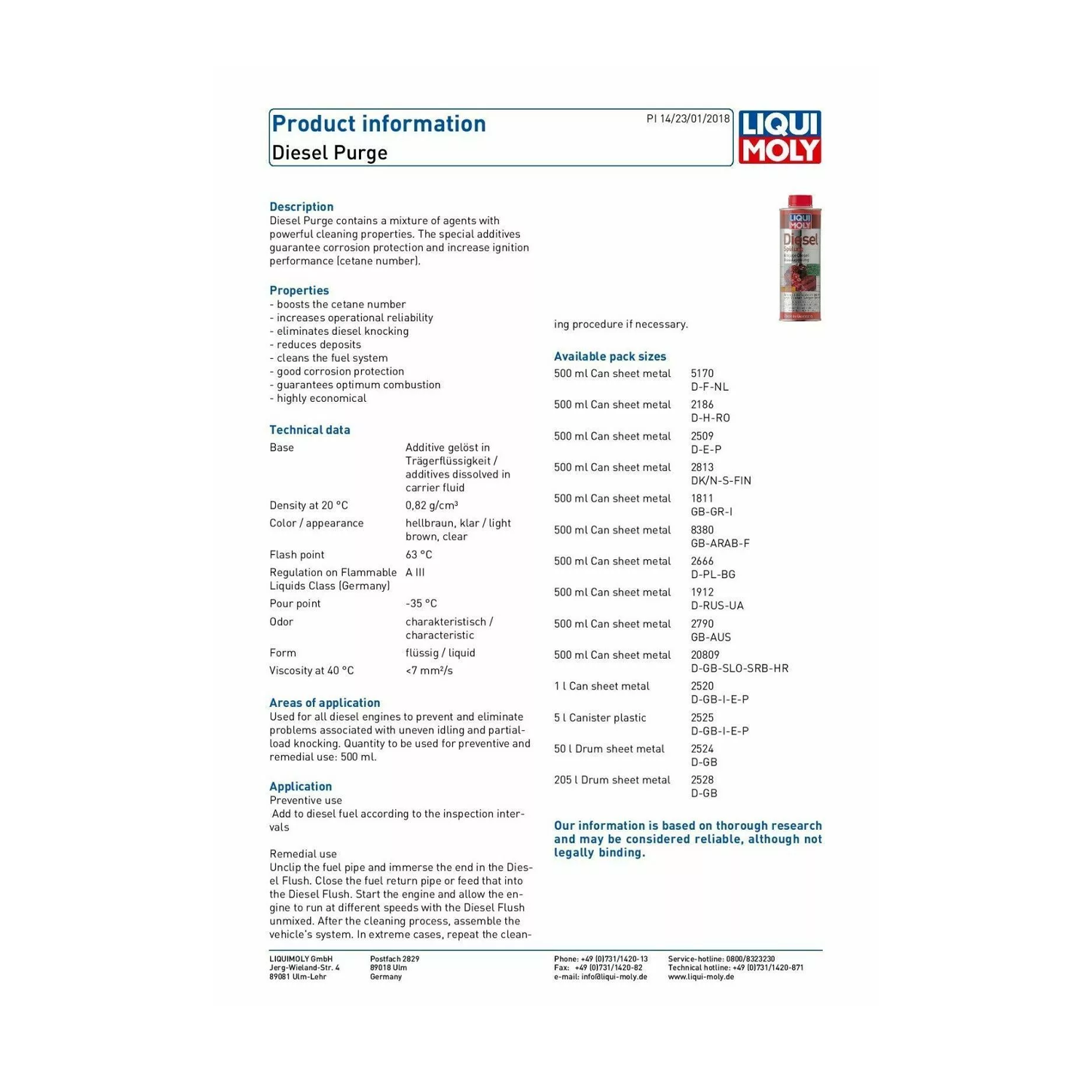 LIQUI MOLY Diesel Purge Injector Cleaner 1L Fuel Additive 2520 - Image 2