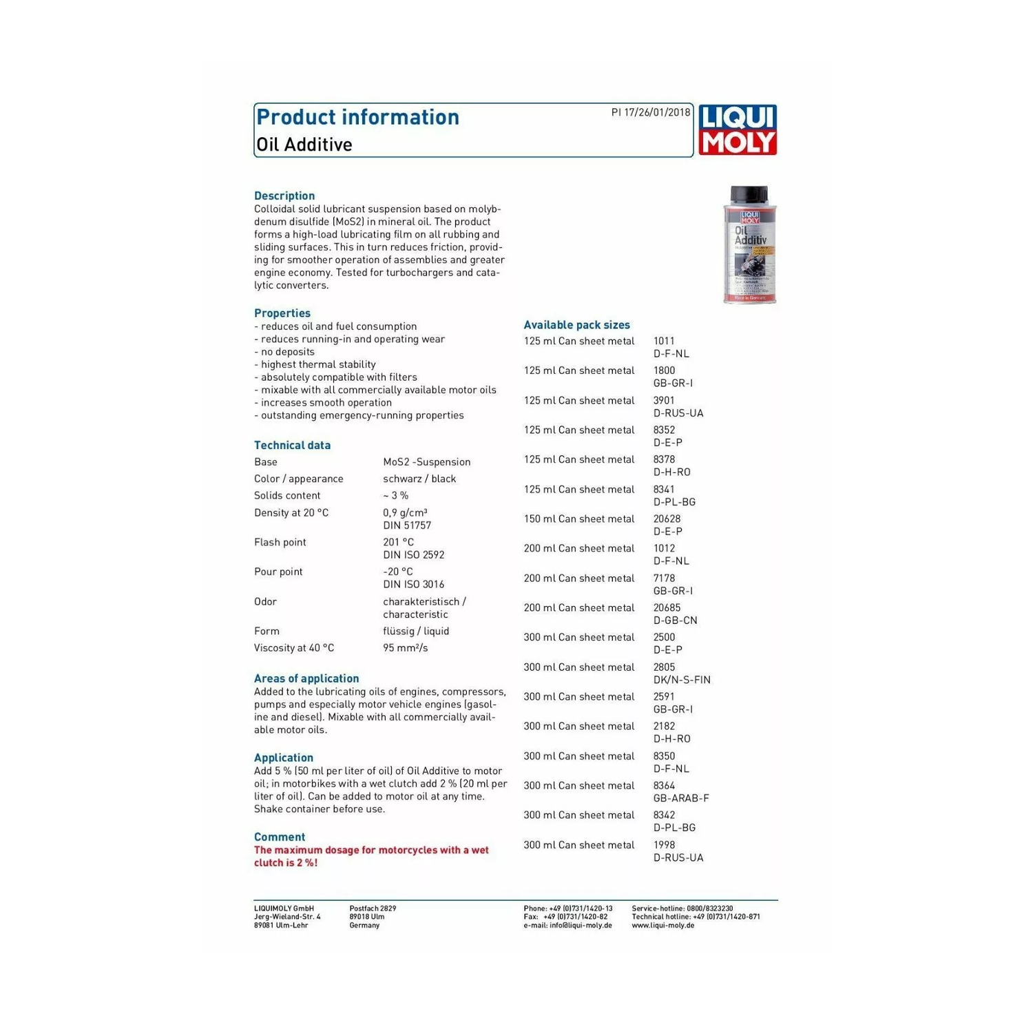 LIQUI MOLY Engine Oil Additive 300ml 2591 - Image 2