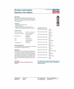 Alternative view of LIQUI MOLY Hydraulic Lifter Additive 300ml 2770