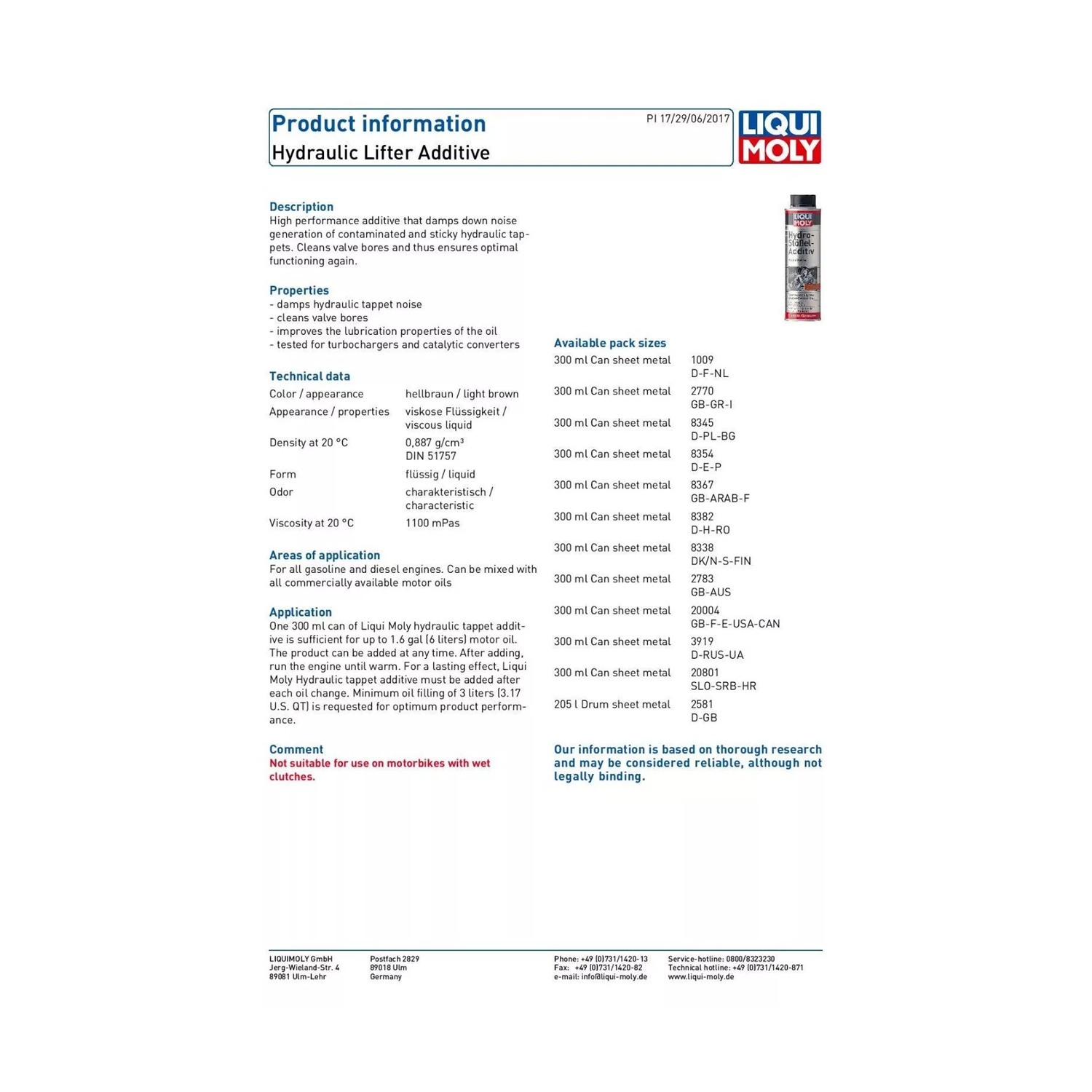 LIQUI MOLY Hydraulic Lifter Additive 300ml 2770 - Image 2