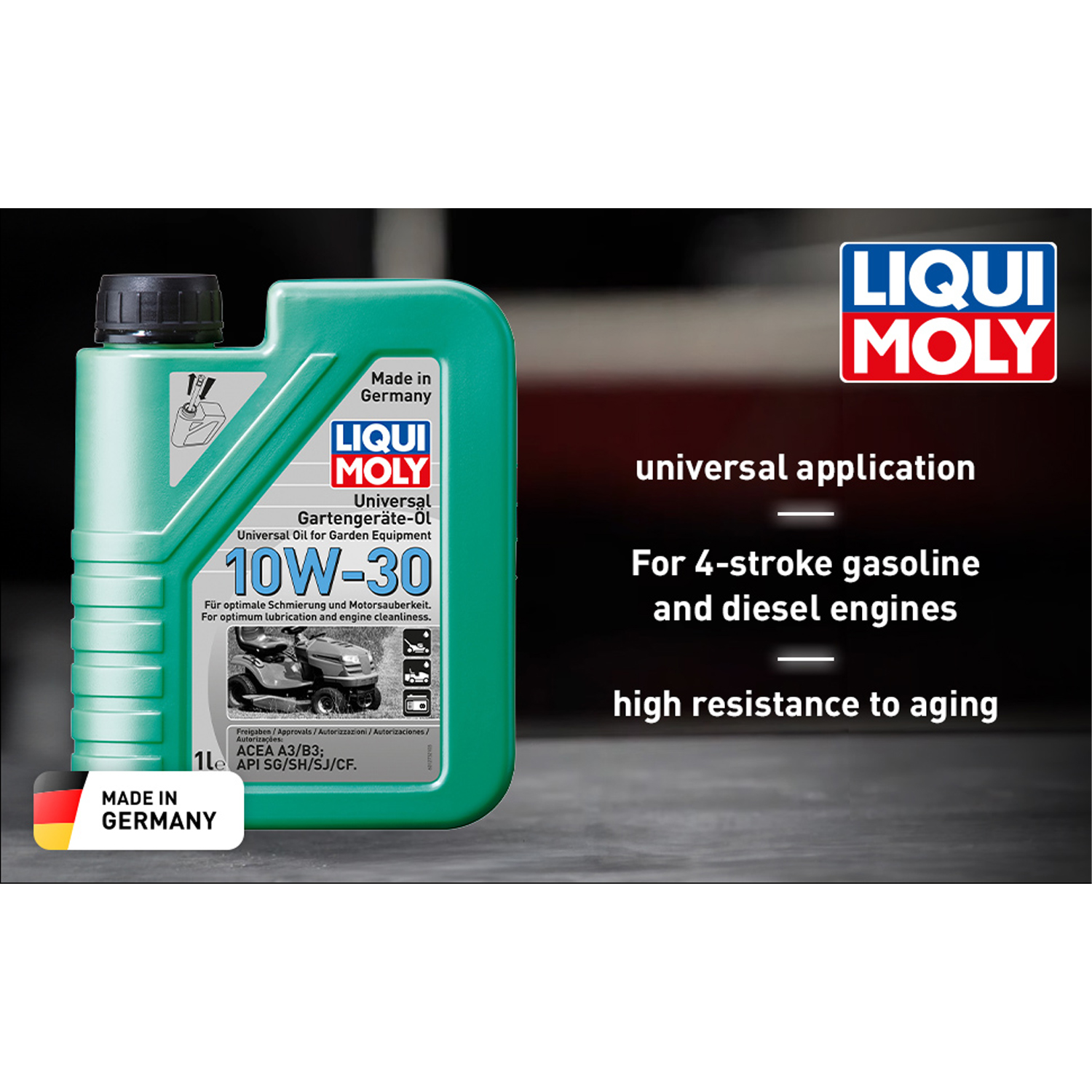 LIQUI MOLY Universal Oil For Garden Equipment 10W-30 1L 1273 Lawnmower Oil - Image 3