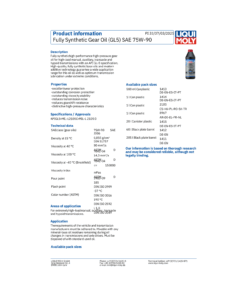 Alternative view of LIQUI MOLY Fully Synthetic High Performance Gear Oil GL5 SAE 75W-90 1 Litre 1414