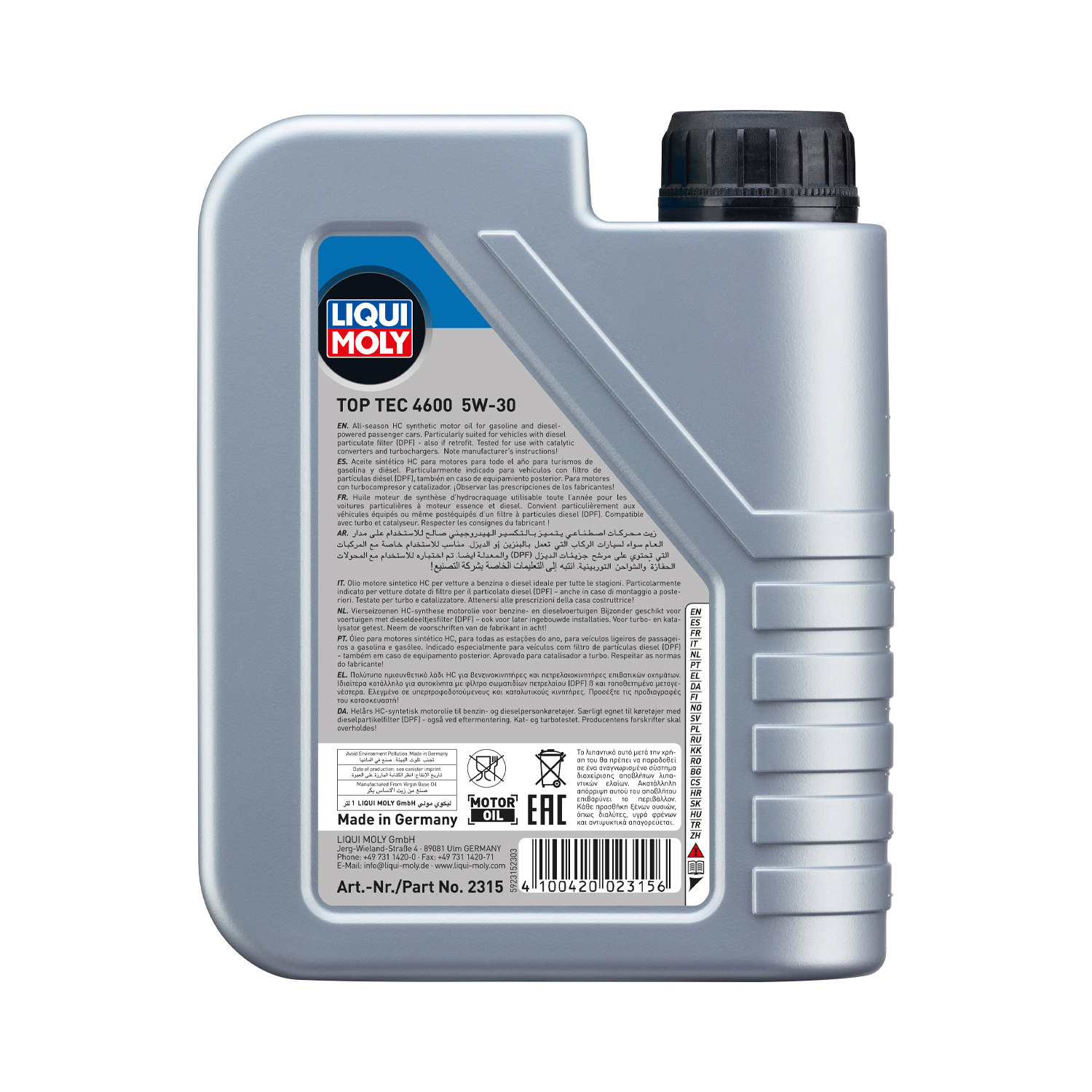 LIQUI MOLY Top Tec 4600 5W-30 Synthetic Engine Oil 1 Litre 2315 - Image 2