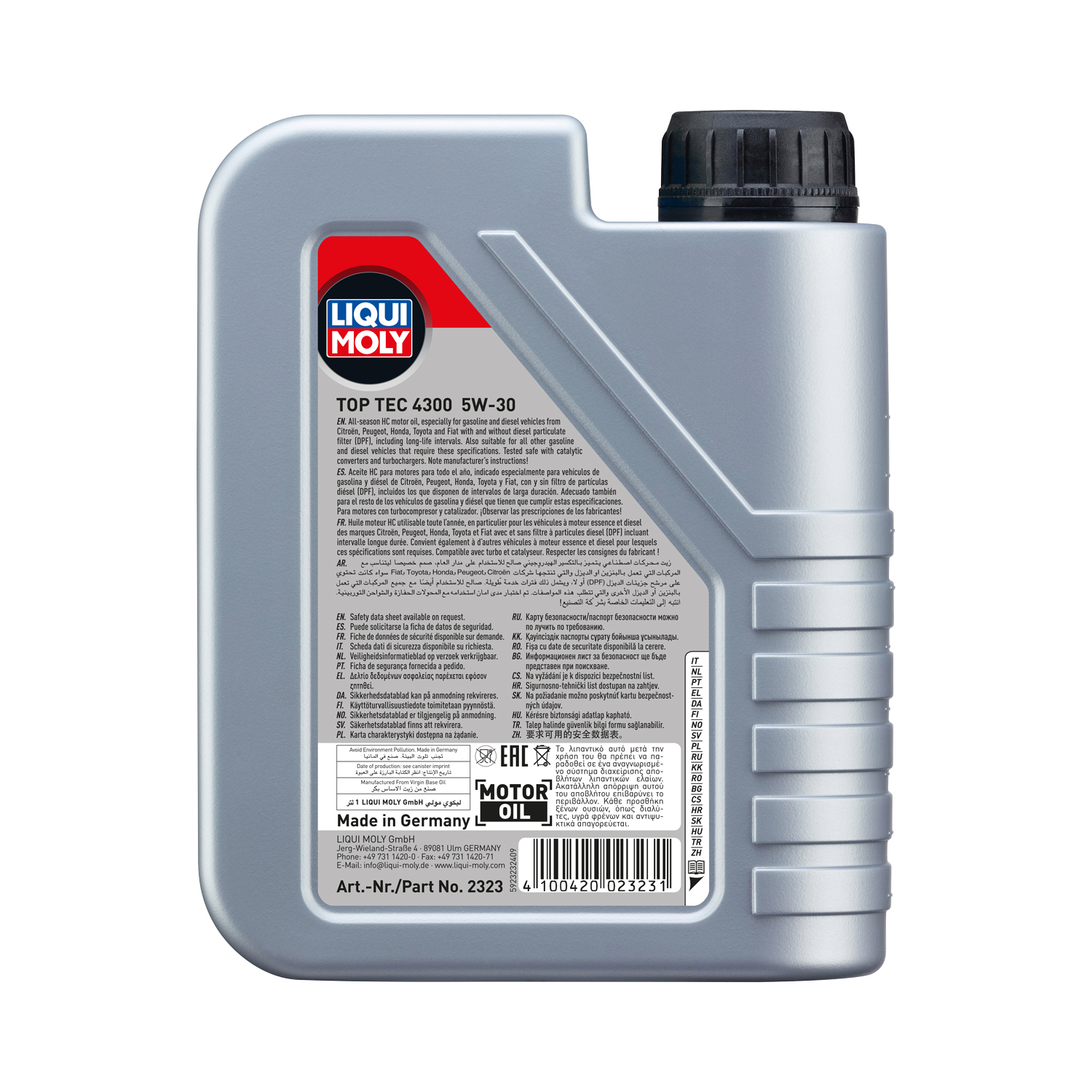 LIQUI MOLY Top Tec 4300 5W-30 Synthetic Engine Oil 1 Litre - Image 2