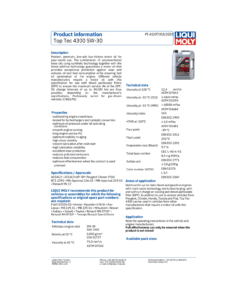 LIQUI MOLY Top Tec 4300 5W-30 Synthetic Engine Oil 1 Litre - Image 3