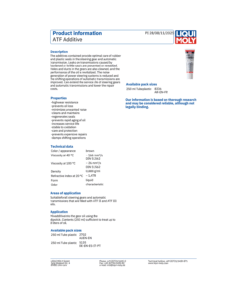 Alternative view of LIQUI MOLY ATF Additive 250ml 5135
