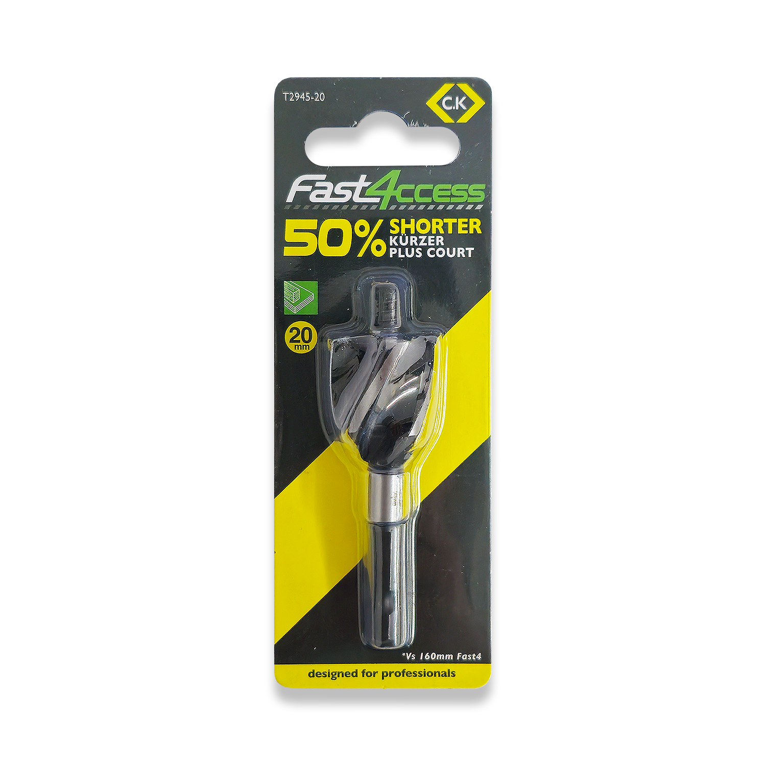 CK Tools 20mm Fast4 Access Wood Drill Bit T2945-20 - Image 3