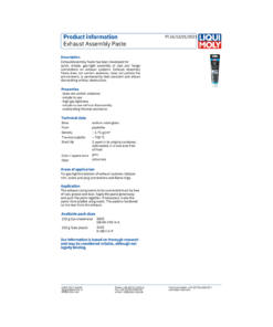 Alternative view of LIQUI MOLY Exhaust Assembly Paste 150g Tube 3342