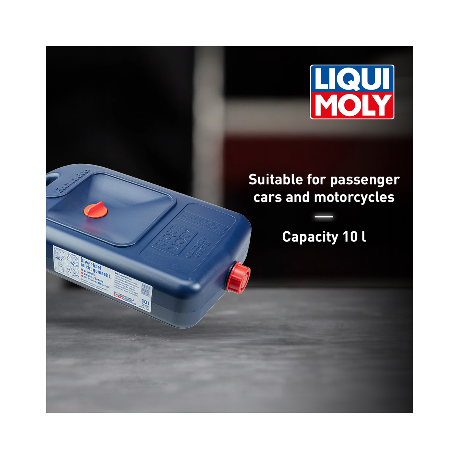 LIQUI MOLY 10L Oil Change Canister/Oil Fluid Drain Pan 7055 - Image 3