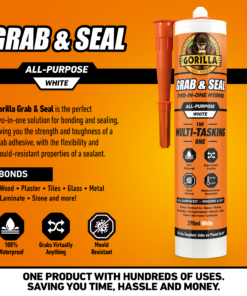 Gorilla Grab & Seal 2-IN-1 Grab Adhesive & Sealant Hybrid WHITE 290ml Cartridge - Image 3