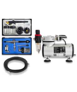 AIRBRUSH COMPRESSOR KIT WITH AIR BRUSHES 134 + 138 AND HOSE