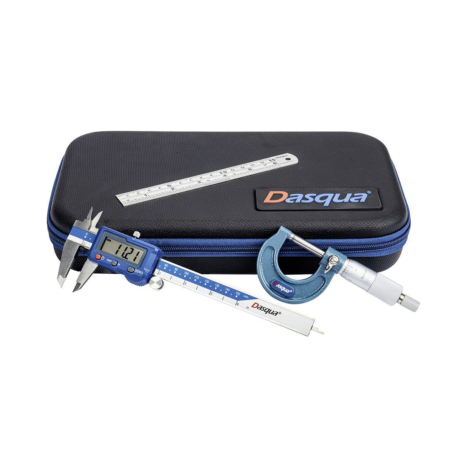 DASQUA 3PC DIGITAL CALIPER, MICROMETER AND RULER MEASURING SET 2210-8350 - Image 10