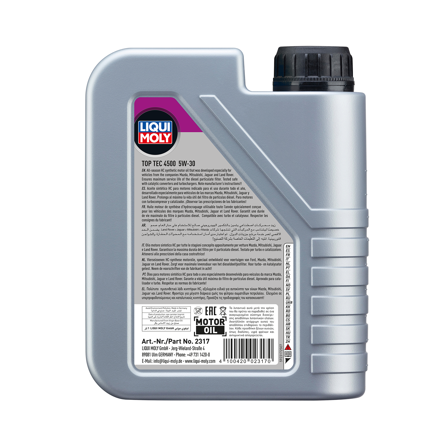 LIQUI MOLY Top Tec 4500 5W-30 Synthetic Engine Oil 1 Litre 2317 - Image 2