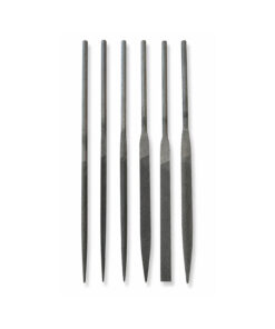 6PC NEEDLE FILE SET 140MM LONG 3MM SHANK VARIOUS TYPES SECOND CUT FINE WORK